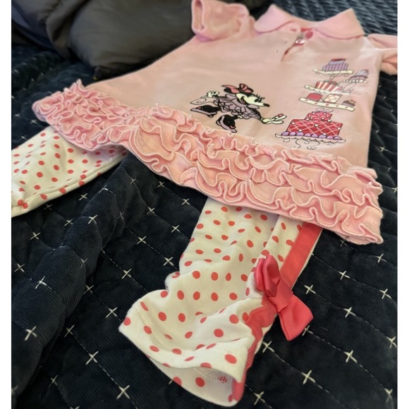 Disney Clothing 18 Mos Minnie Mouse Long Sleeve Disney Store Fleece Dots - Picture 12 of 15